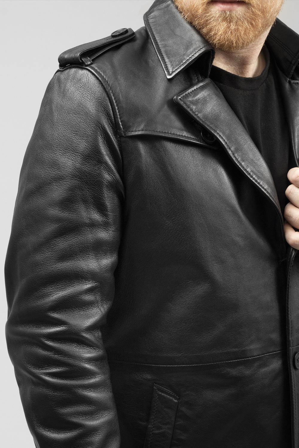 Parker Men's Leather Overcoat