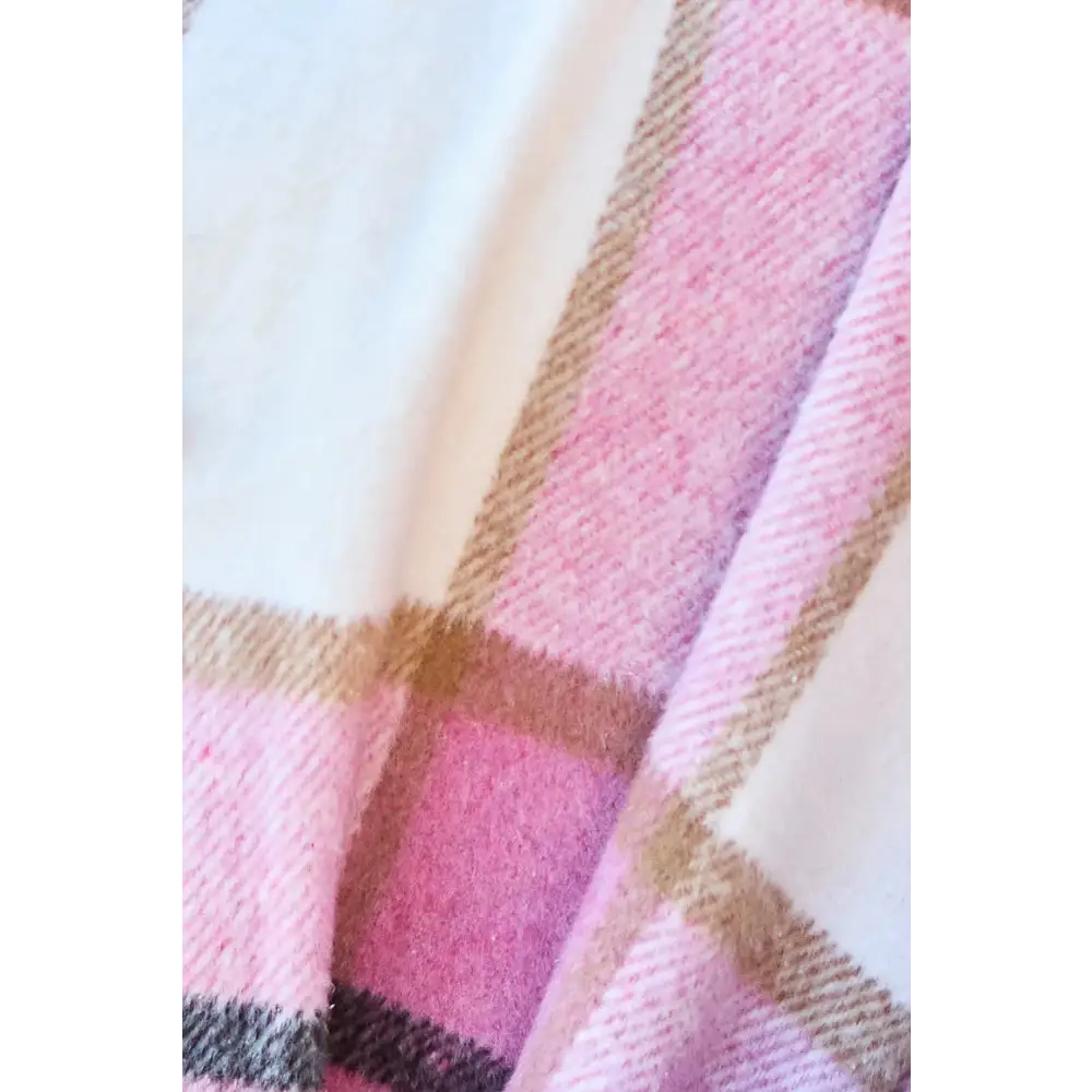 Plaid Button Up Lapel Collar Coat.