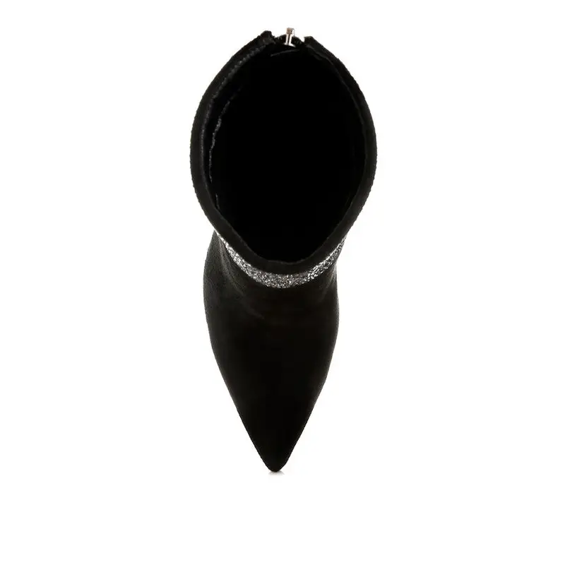 Podstar Rhinestones Embellished Foldover Boots.
