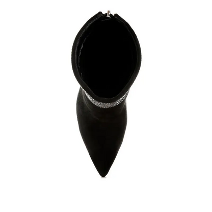 Podstar Rhinestones Embellished Foldover Boots.