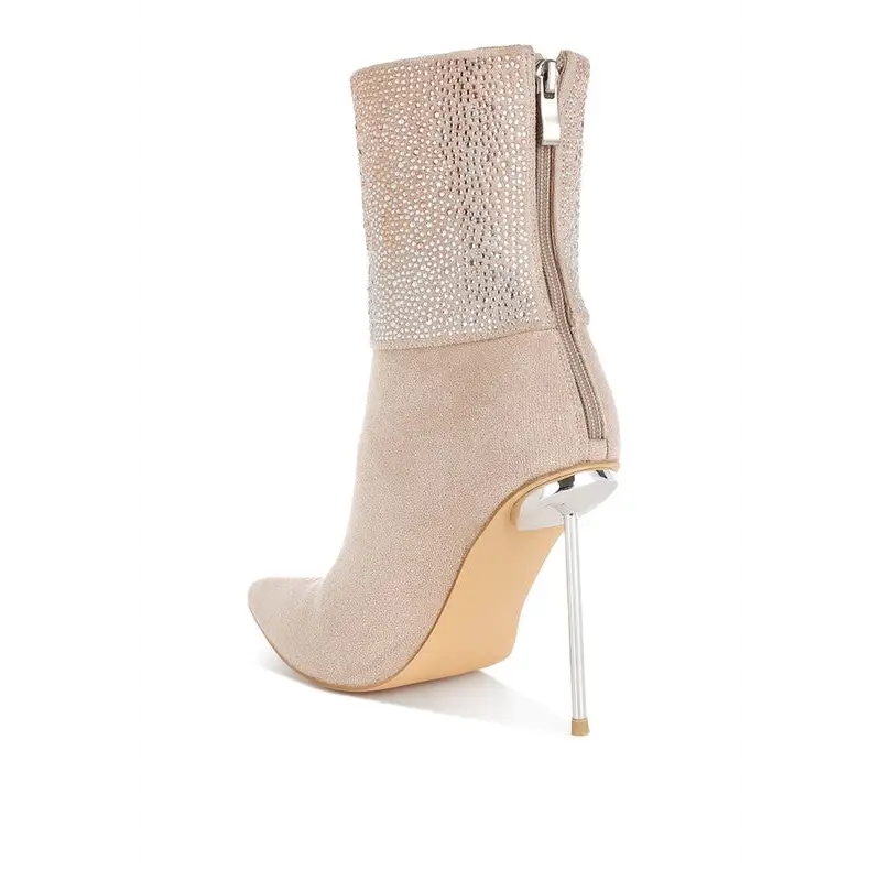 Podstar Rhinestones Embellished Foldover Boots.