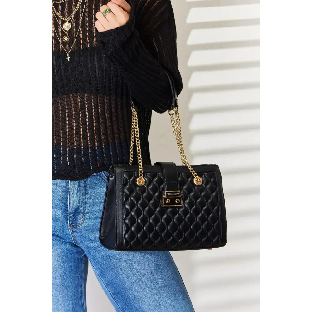 Quilted PU Leather Handbag.