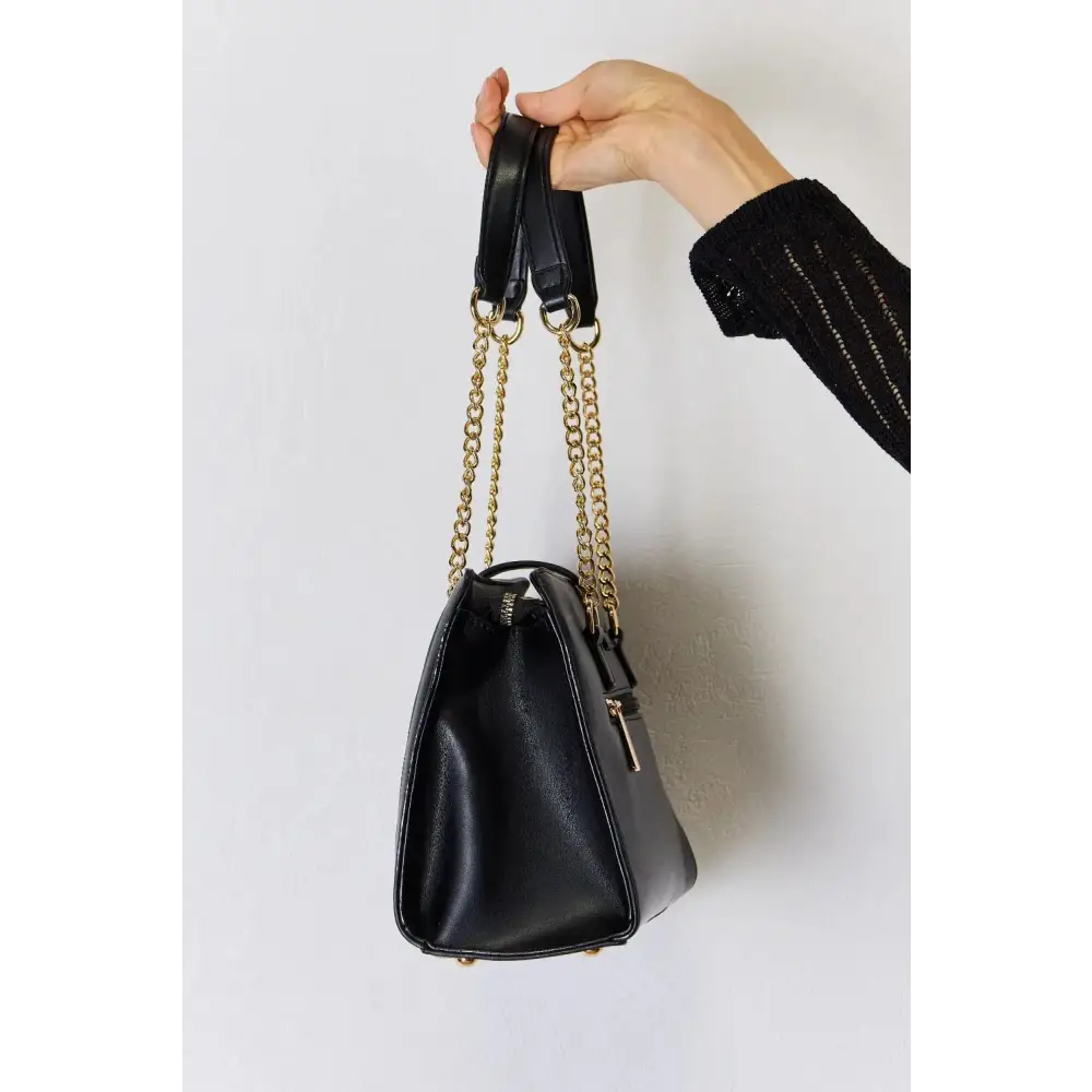 Quilted PU Leather Handbag.