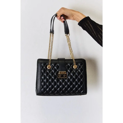 Quilted PU Leather Handbag.