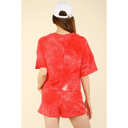 Quilted Washed Crop Top and Shorts Set.