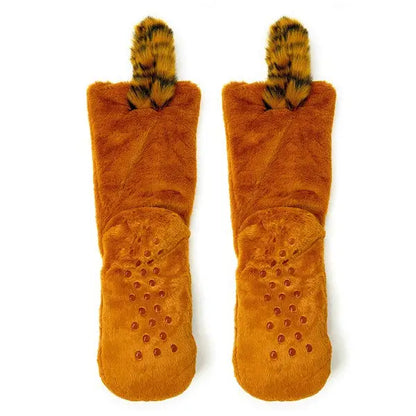 Red Panda - Kids' Plush Animal Slipper Socks.