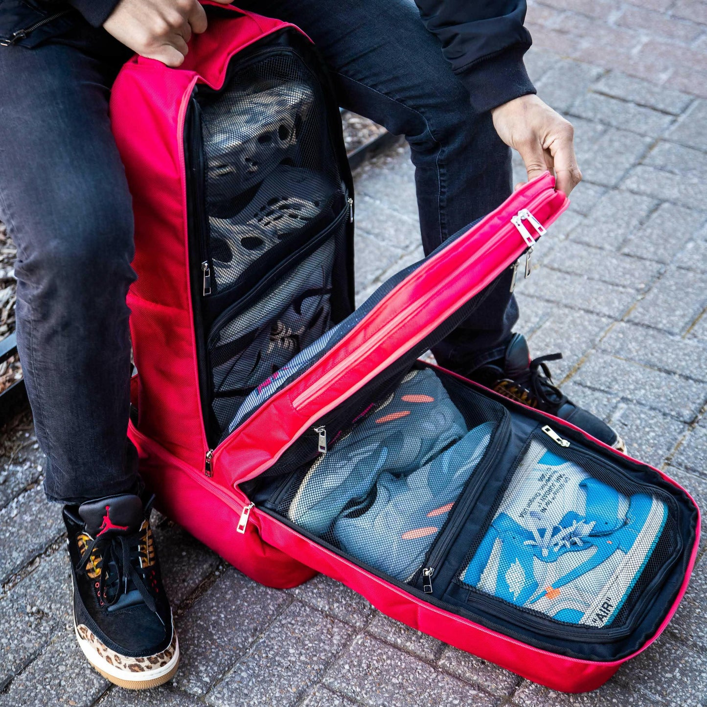 Red Polyester Carry-On Bag