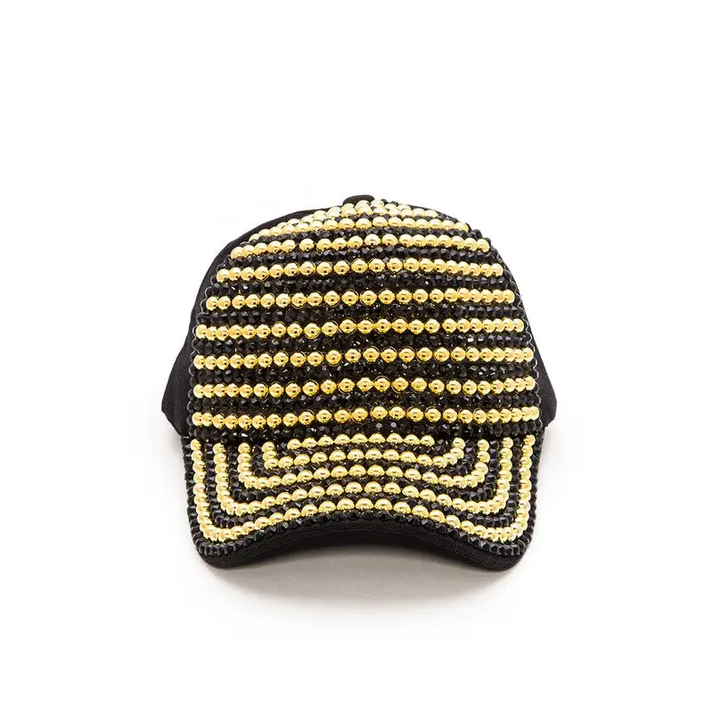 Rhinestone And Studded Fashion Cap.