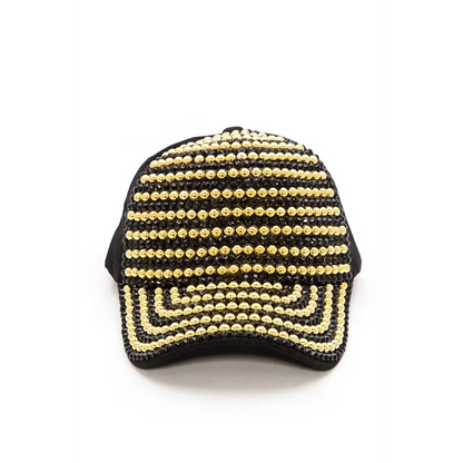 Rhinestone And Studded Fashion Cap.
