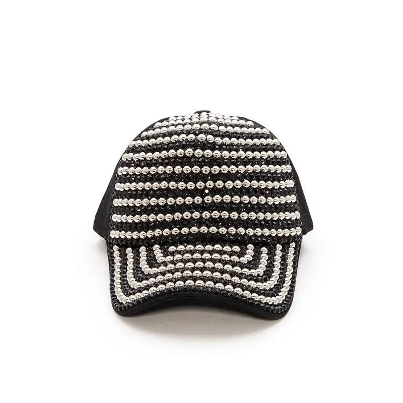 Rhinestone And Studded Fashion Cap.
