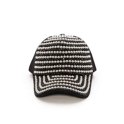 Rhinestone And Studded Fashion Cap.