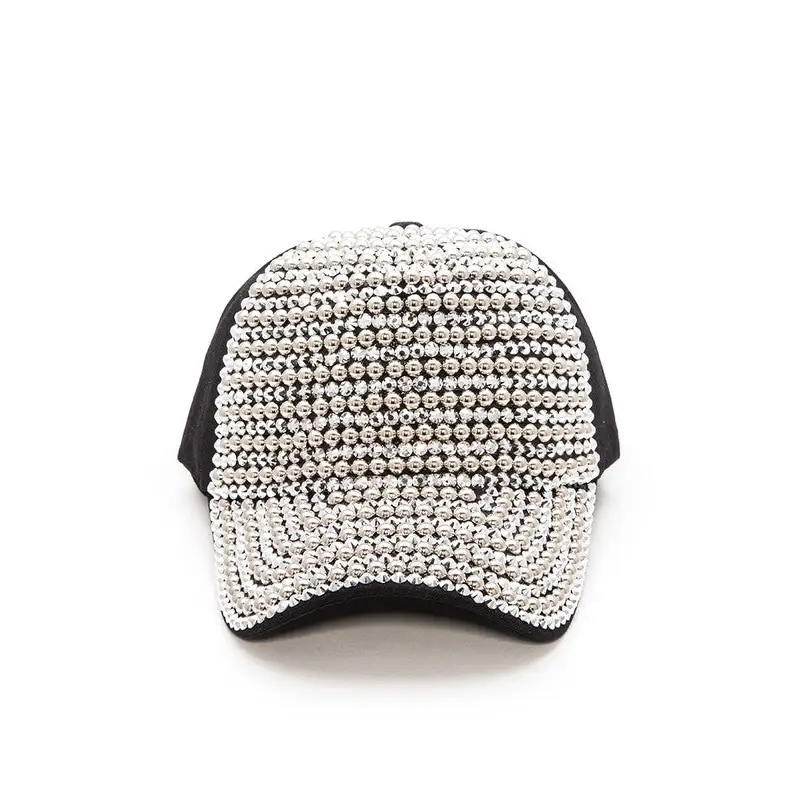 Rhinestone And Studded Fashion Cap.
