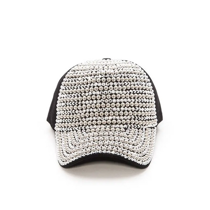 Rhinestone And Studded Fashion Cap.