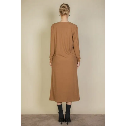 Ribbed Cardigan & Cami Midi Bodycon Dress.