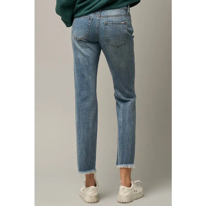 Ripped Straight Jeans.