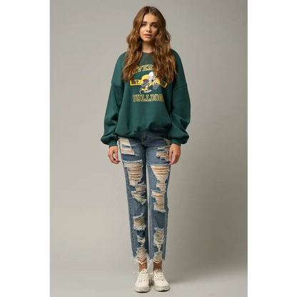 Ripped Straight Jeans.