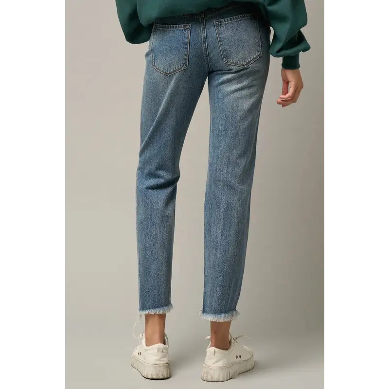 Ripped Straight Jeans.