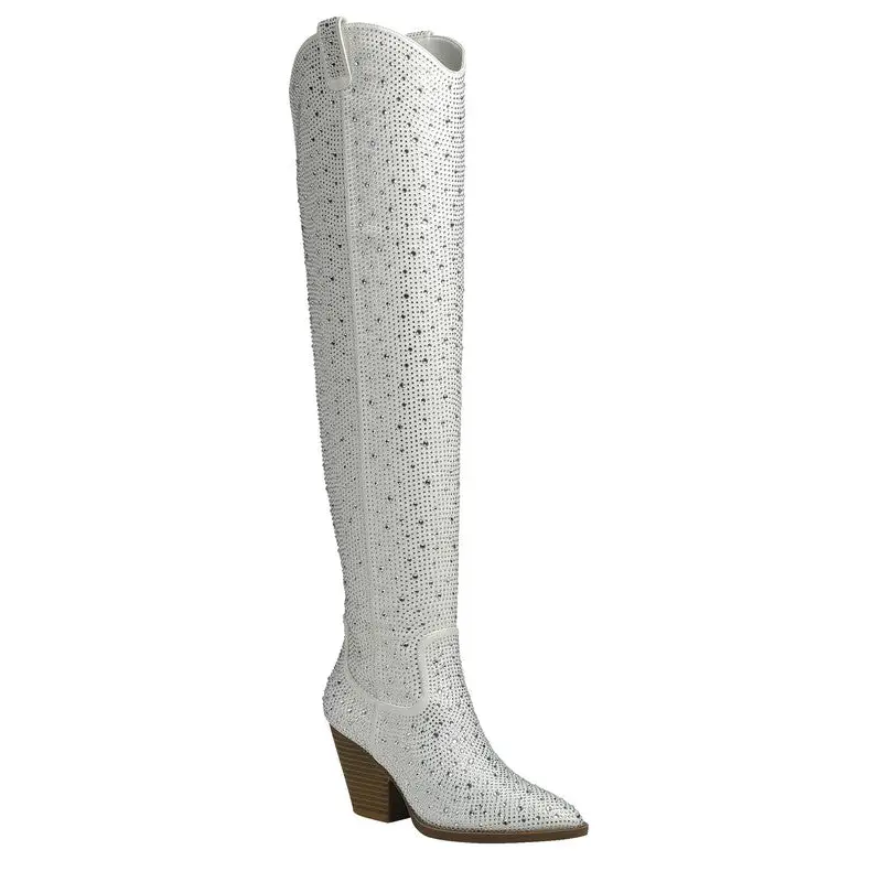 RIVER-21-OVER KNEE,RHINESTONE,WESTERN BOOTS.