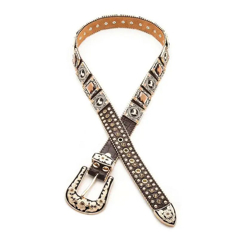 Rooster Concho Crystal Statement Belt.