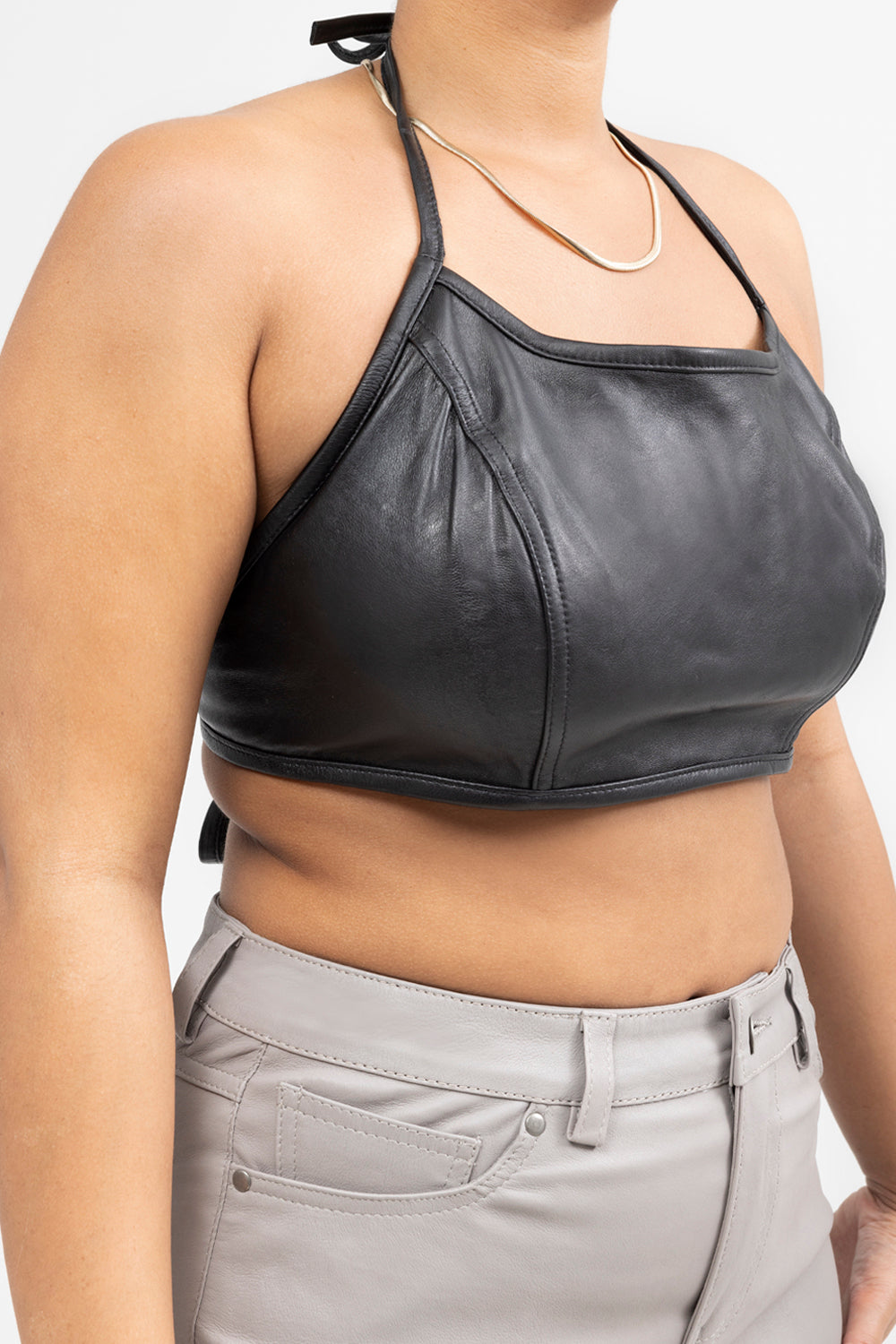 Roxy Fashion Leather Halter Top