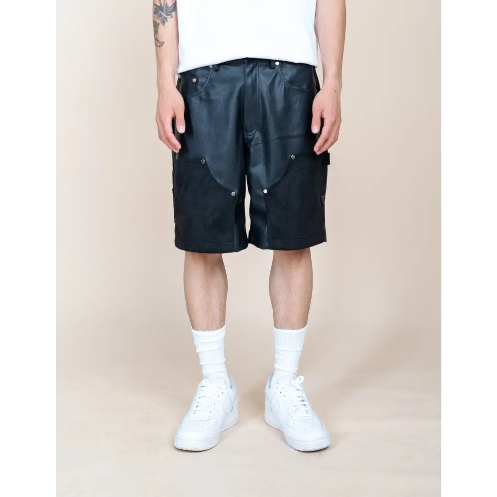 Saint Vegan Leather Shorts.