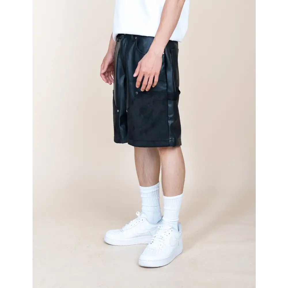 Saint Vegan Leather Shorts.