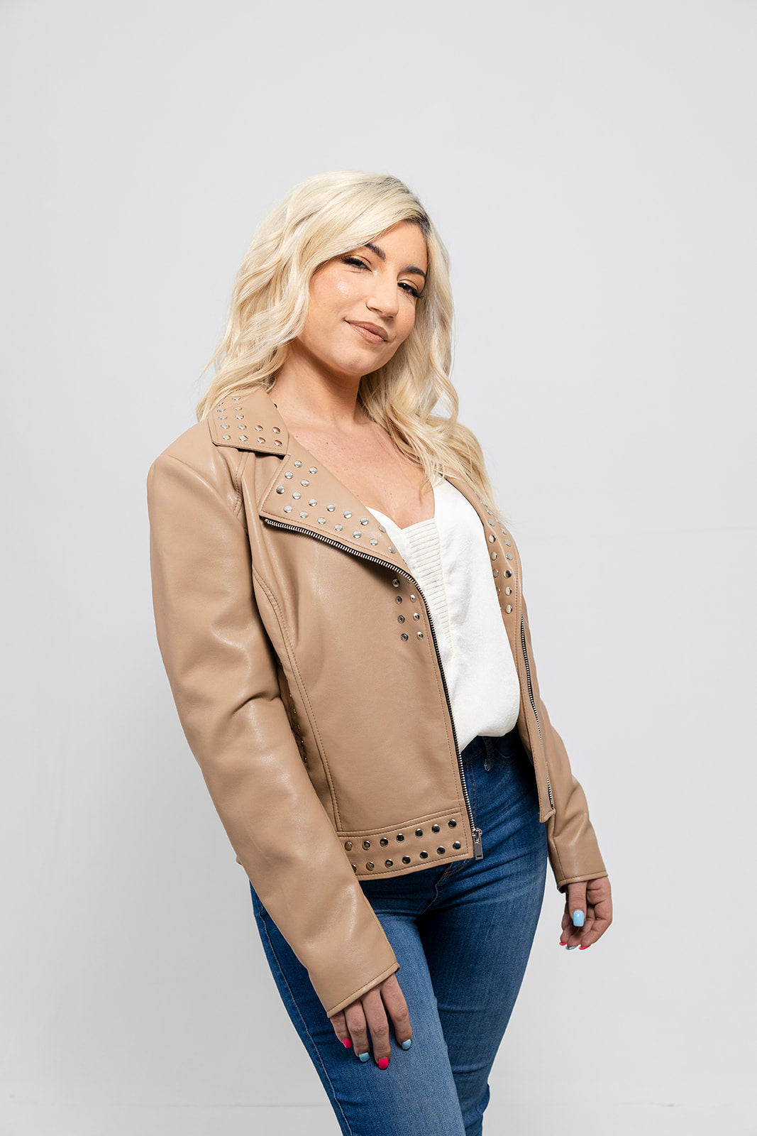 Sandy  Vegan Faux Leather Jacket