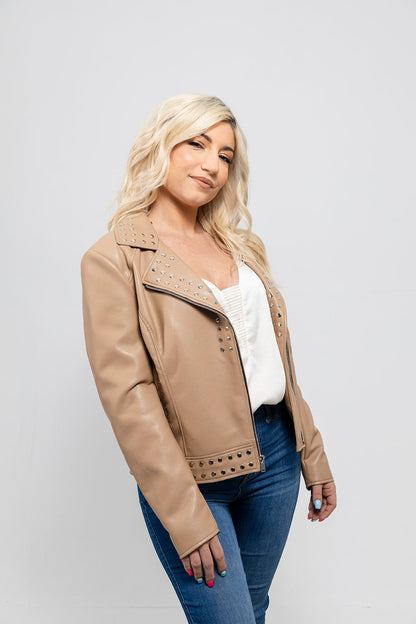 Sandy  Vegan Faux Leather Jacket