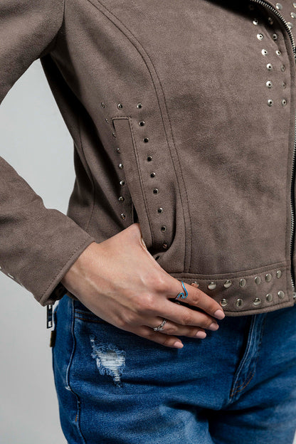 Sandy  Vegan Faux Leather Jacket