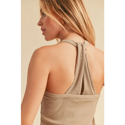 Scoop Neck Ribbed Tank.