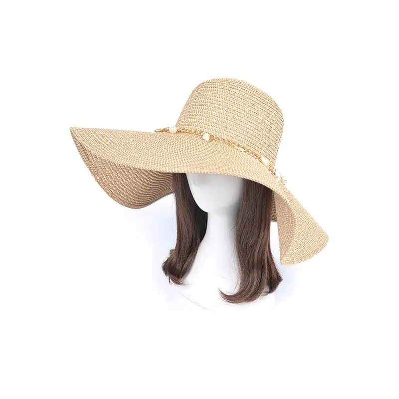 Shell And Pearl Mix Charm Floppy Sun Hat.