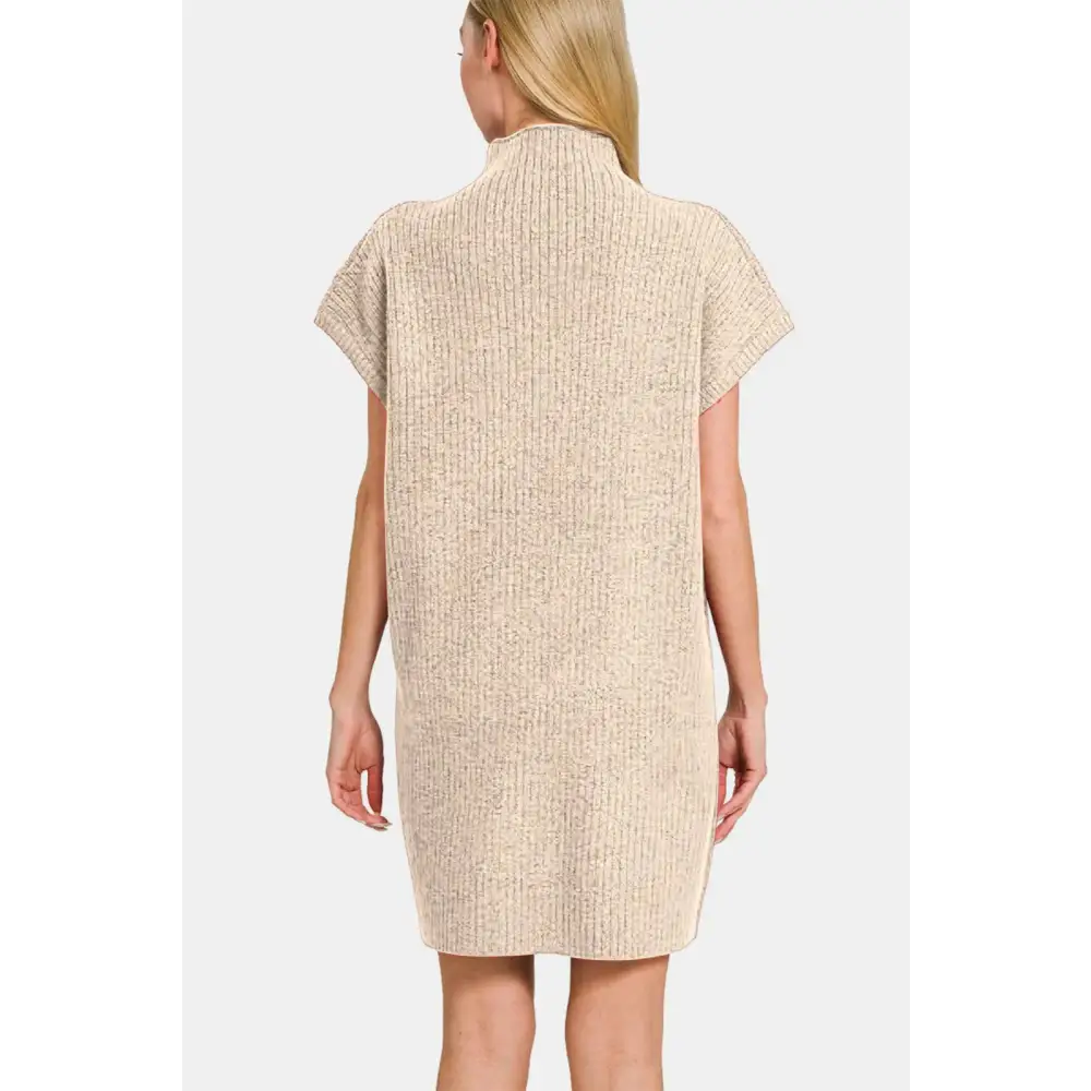 Short Sleeve Sweater Mini Dress.