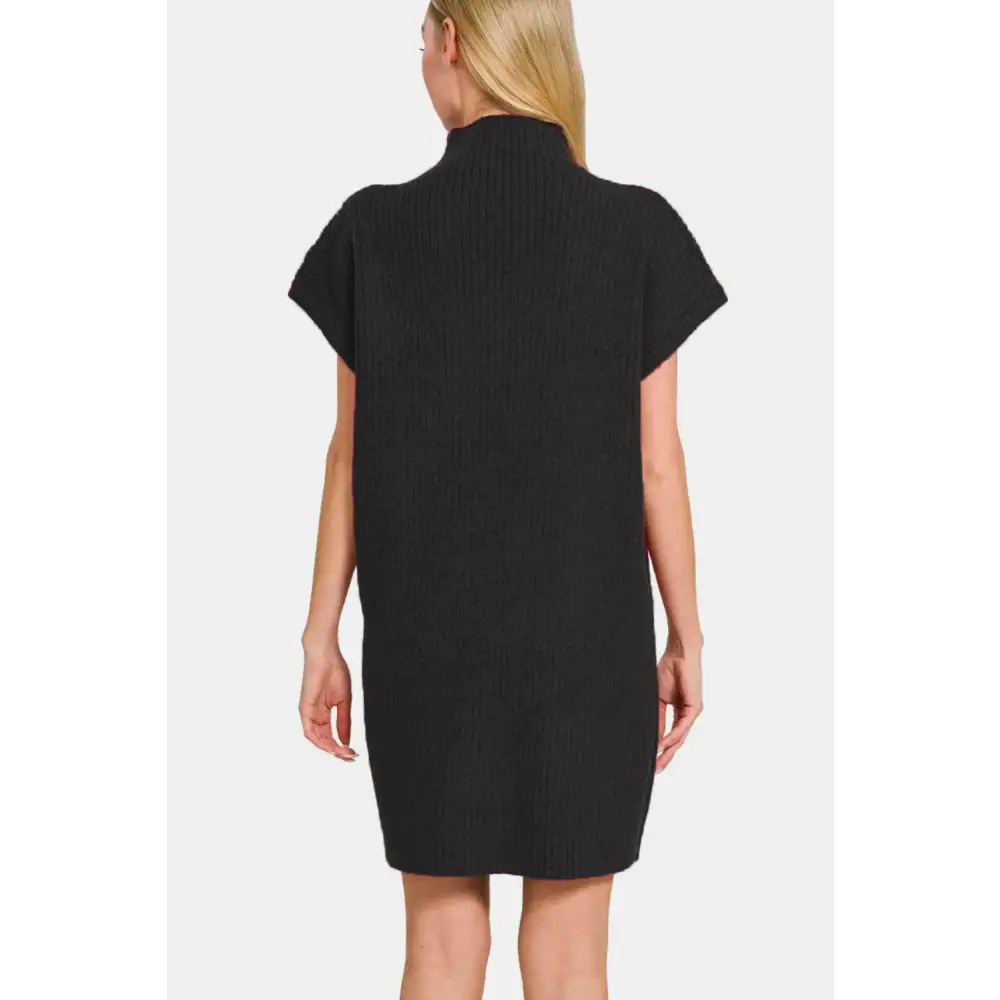 Short Sleeve Sweater Mini Dress.