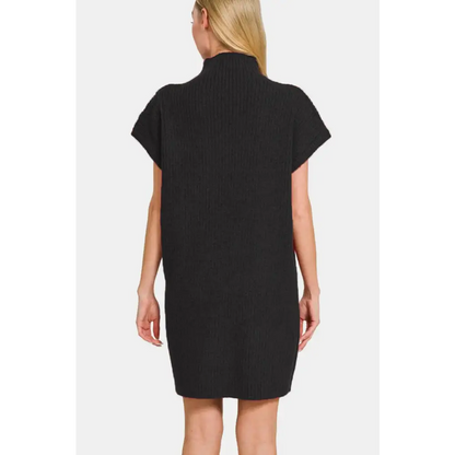 Short Sleeve Sweater Mini Dress.