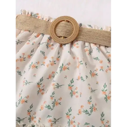 Single Shoulder Top and Printed Skirt Set.