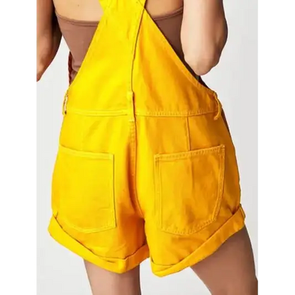 Square Neck Wide Strap Denim Overalls.