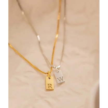 Stamped Initial Personalized Necklace.