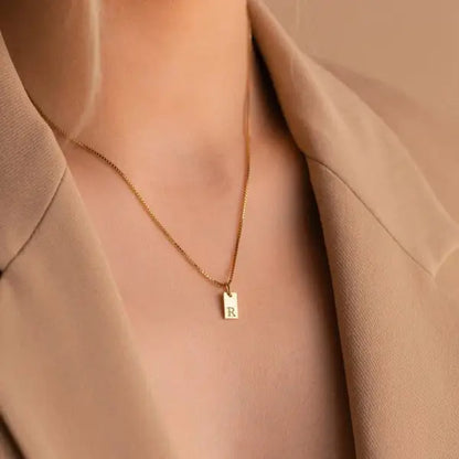 Stamped Initial Personalized Necklace.