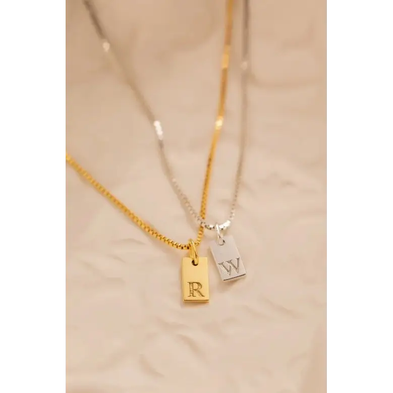 Stamped Initial Personalized Necklace.