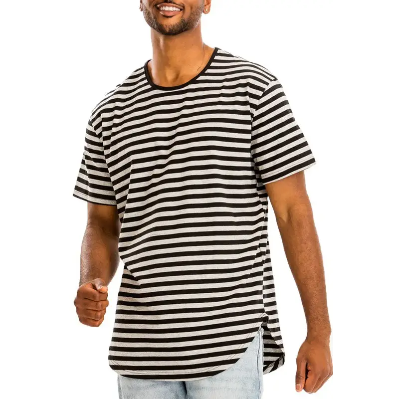 Striped Elongated T-Shirt.