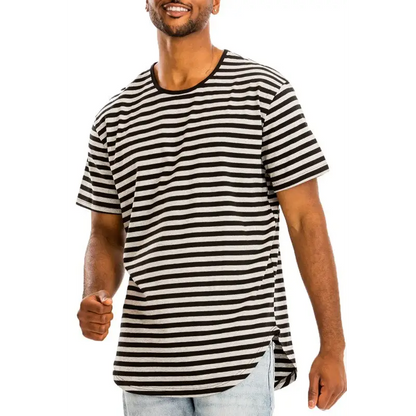Striped Elongated T-Shirt.