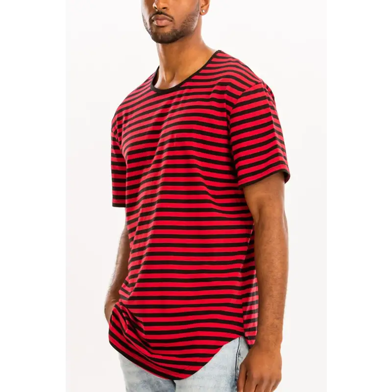 Striped Elongated T-Shirt.