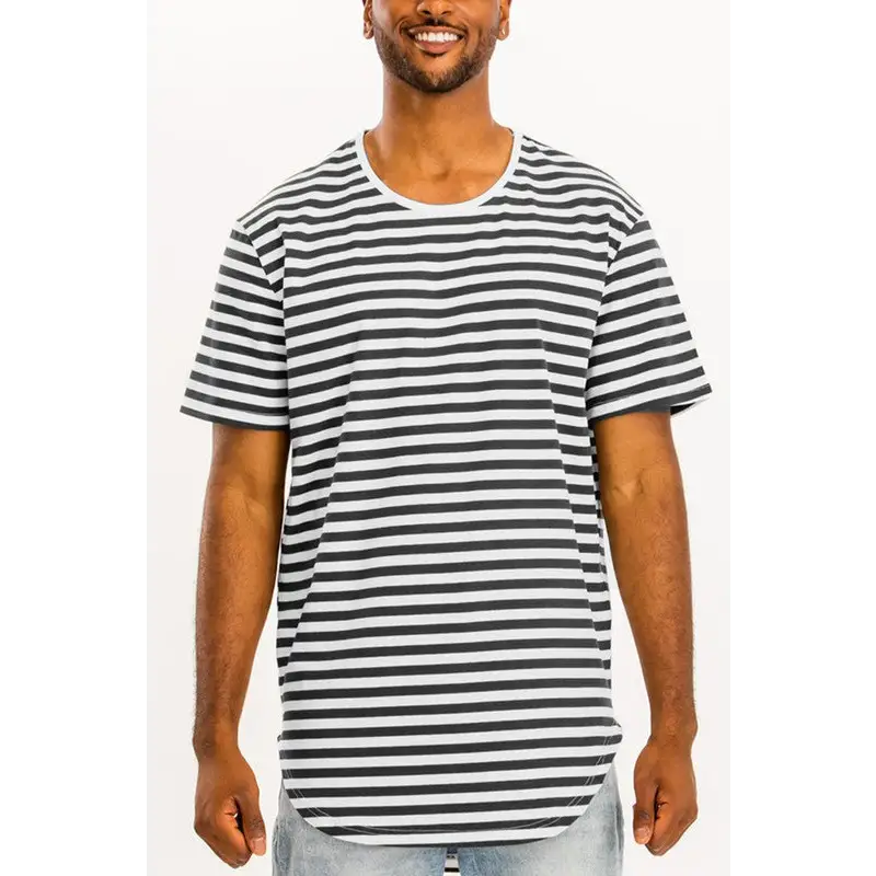 Striped Elongated T-Shirt.