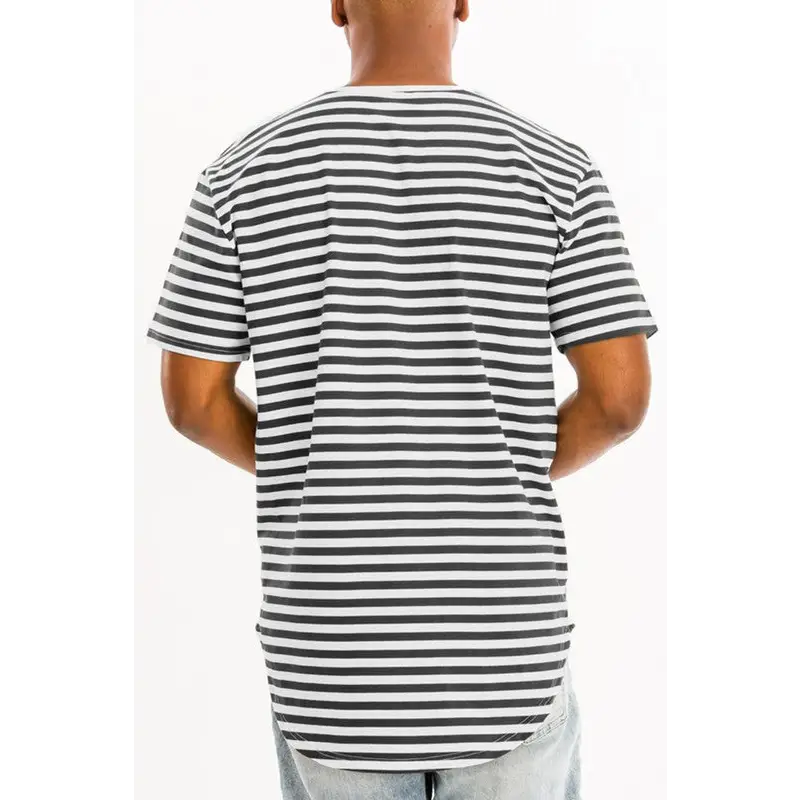 Striped Elongated T-Shirt.