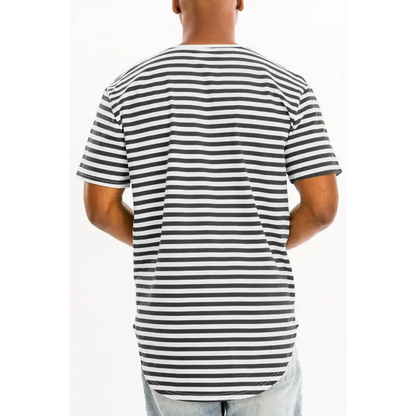 Striped Elongated T-Shirt.