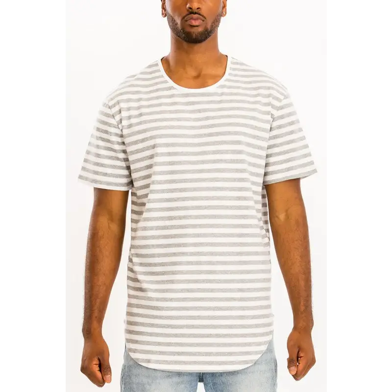 Striped Elongated T-Shirt.