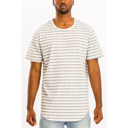 Striped Elongated T-Shirt.