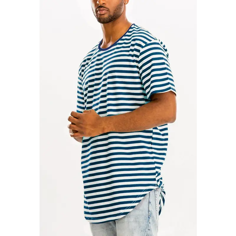 Striped Elongated T-Shirt.