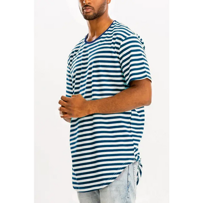 Striped Elongated T-Shirt.