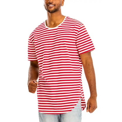 Striped Elongated T-Shirt.